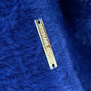 Designer Michael Kors Twilight Blue Fuzzy Cowl Neck Sweater New with Tags M